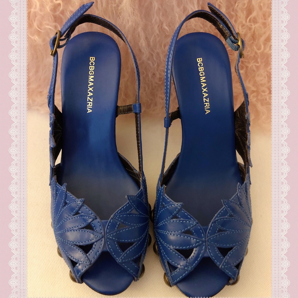BCBG MAXAZRIA Datan Turkish Blue Sport Calf Wedges